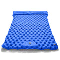 Double widened camping air mattress in army green colour with optional pillow attachment