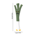 Latex vegetable dog chew toy with cartoon onion and eggplant design measuring 7x5x13cm