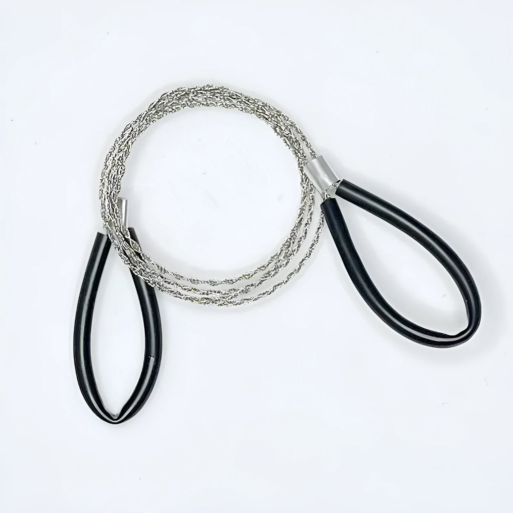 German stainless steel survival wire saw in hand leather case with 70cm length