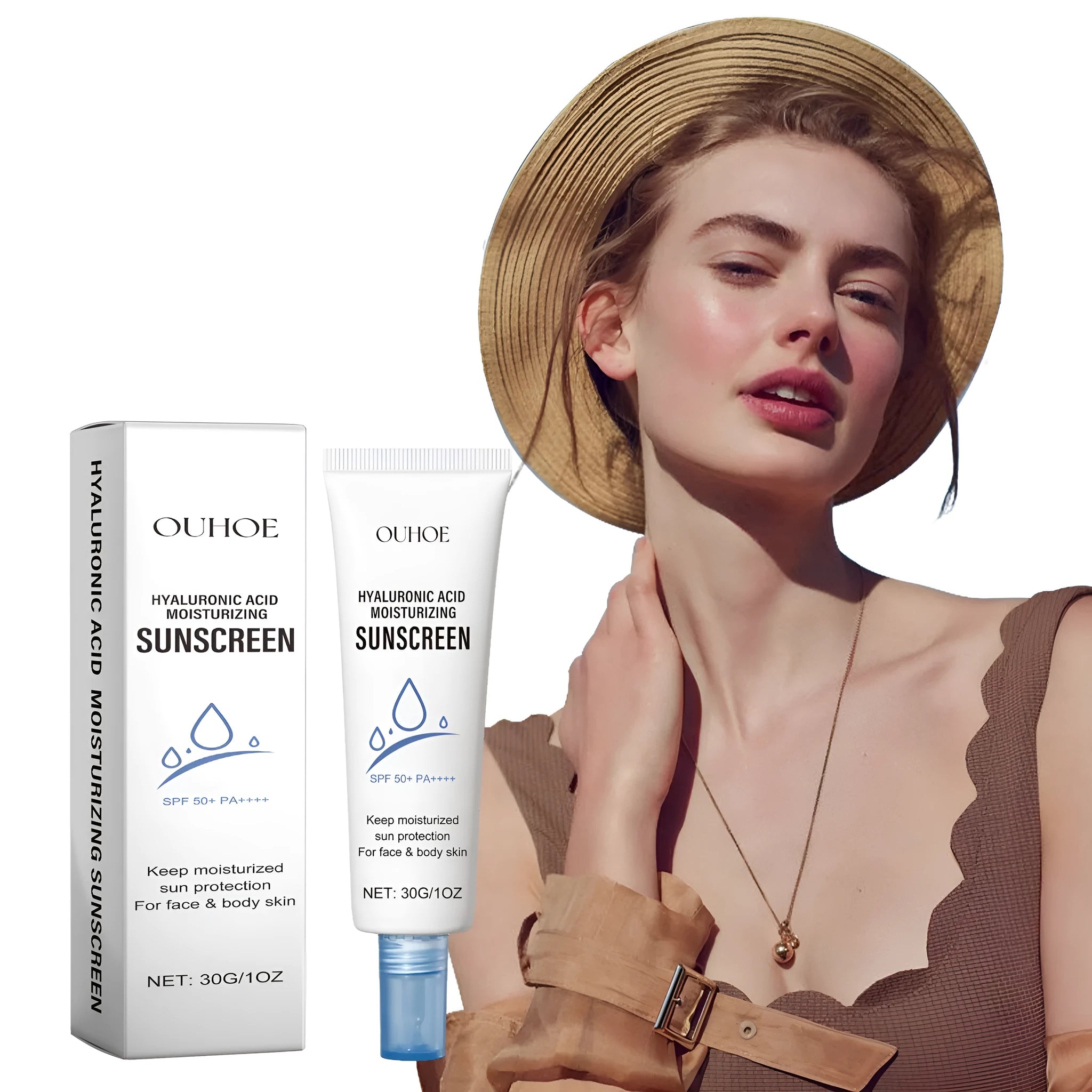 30g moisturising protective lotion with UV isolation in compact packaging for body care