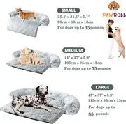 Grey indoor dog bed with Oxford fabric cover and foam filling, raised edges, size S 50x40x15 cm