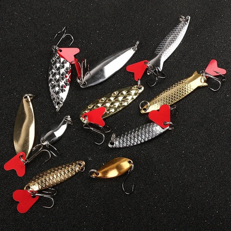 Metal fishing lure sequins in gold and silver finishes for DIY bait building projects