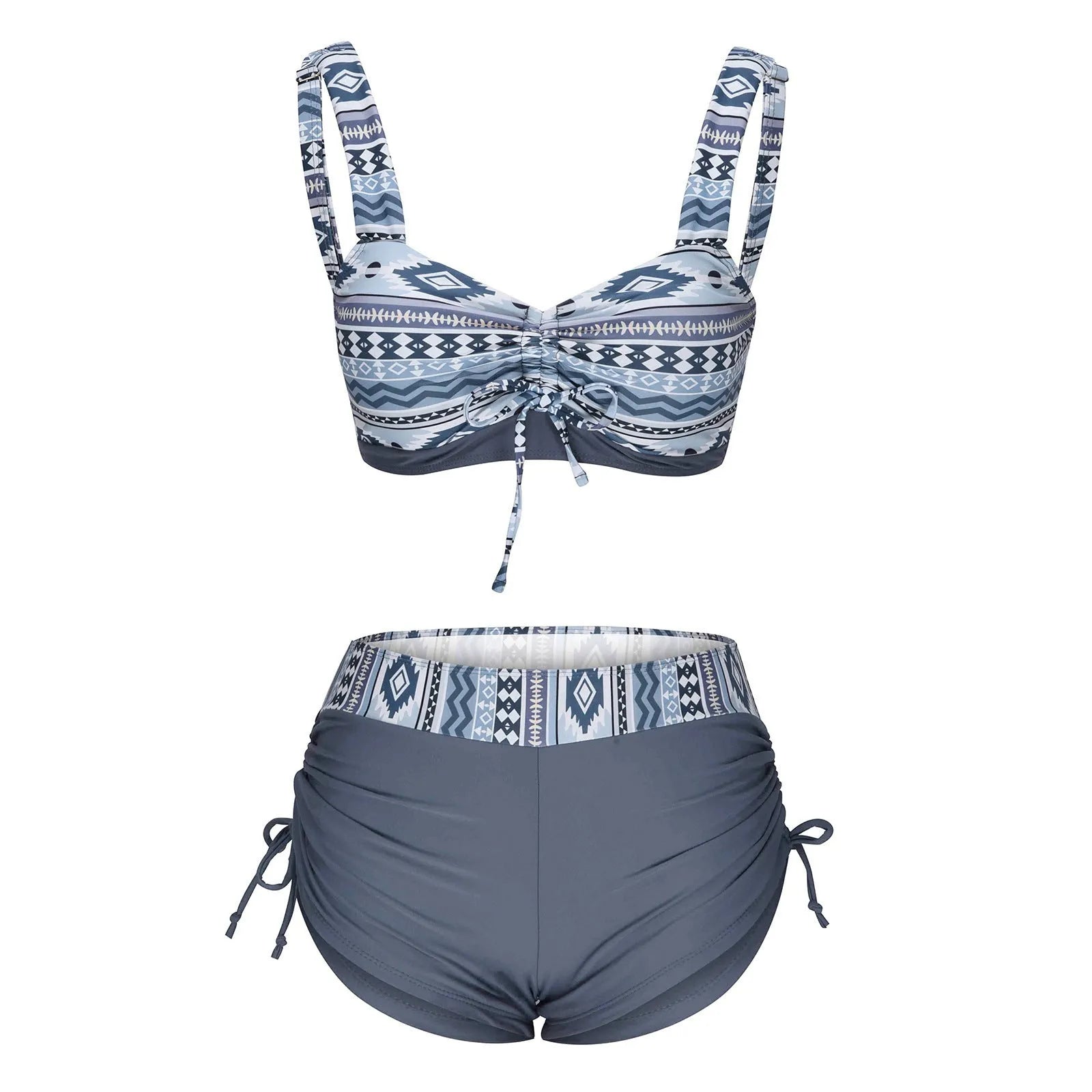 Women's split bikini swimsuit without steel belt chest pad in picture colour