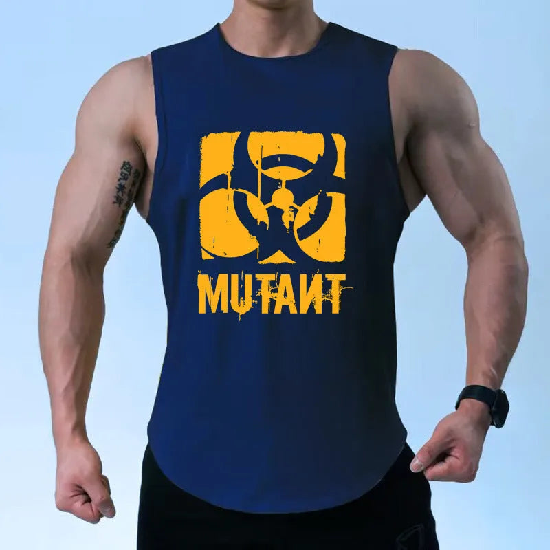 Loose fit sleeveless polyester training vest for gym workouts, shown in a colour option.