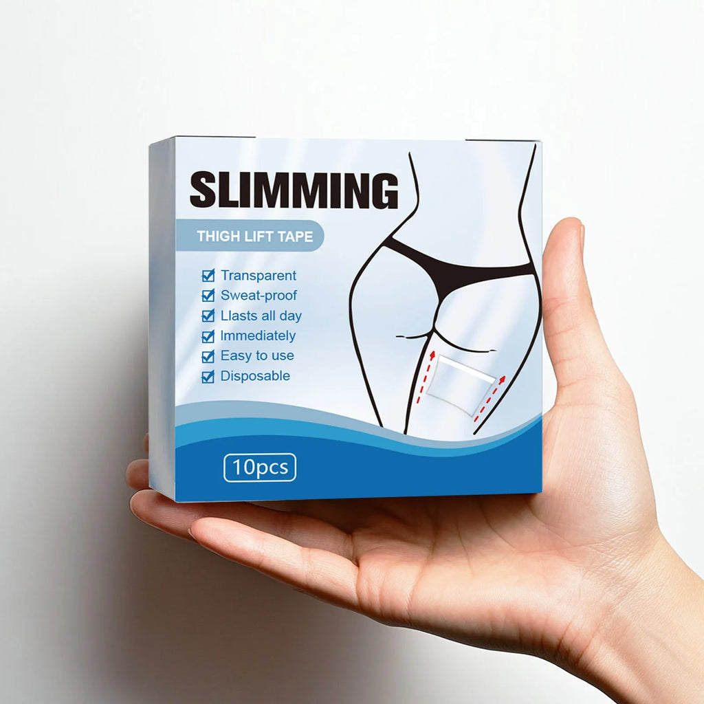 Box of 10 square body shaping stickers for stomach tightening, each 12cm by 12cm.