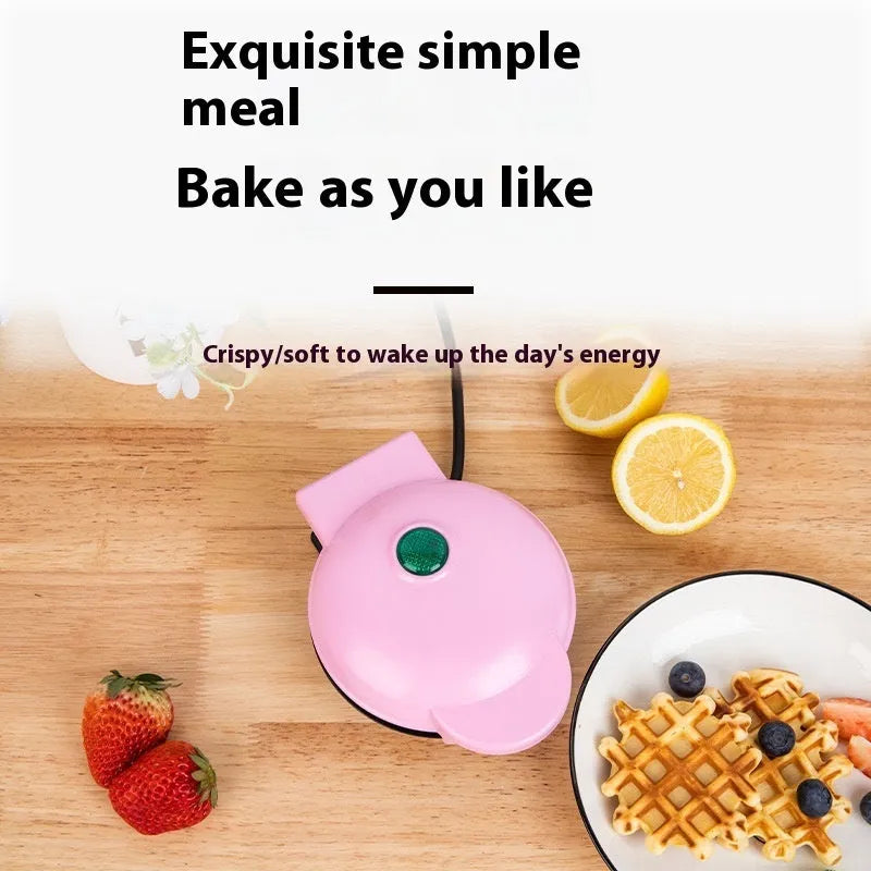 Mini waffle machine in white, 16.5cm, with electric heating, for making waffles and pancakes