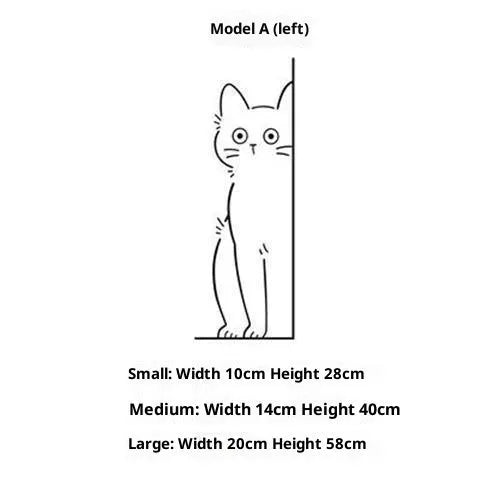Shy kitty cute pattern PVC wall sticker for living room decoration, waterproof, available in small 28cm size