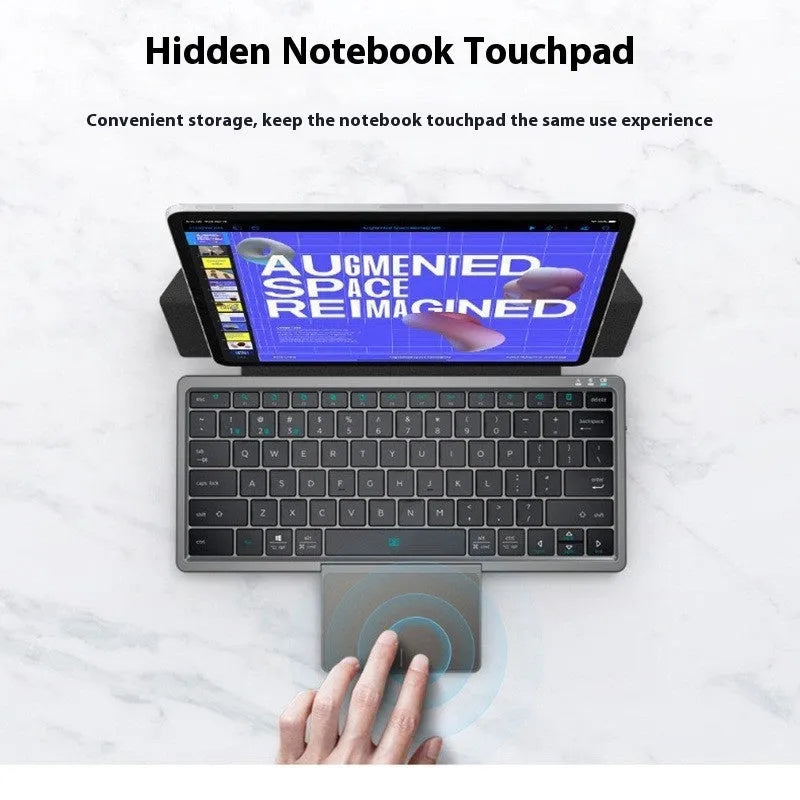 Three-in-one wireless Bluetooth keyboard with leather sheath stand in black/grey, silver/white or pink/white hardcover
