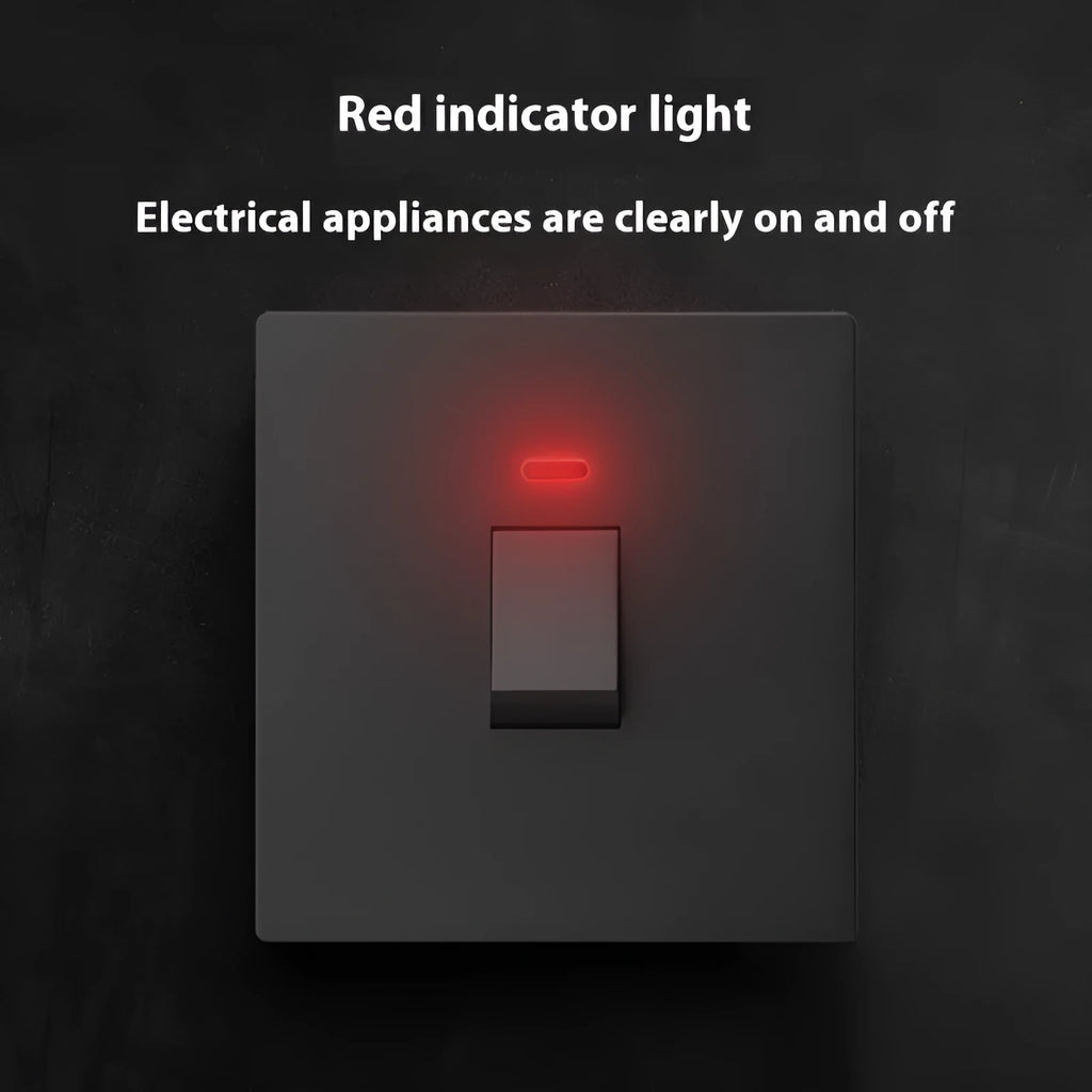 Plastic industrial switch with illuminated panel for water heaters and air conditioners