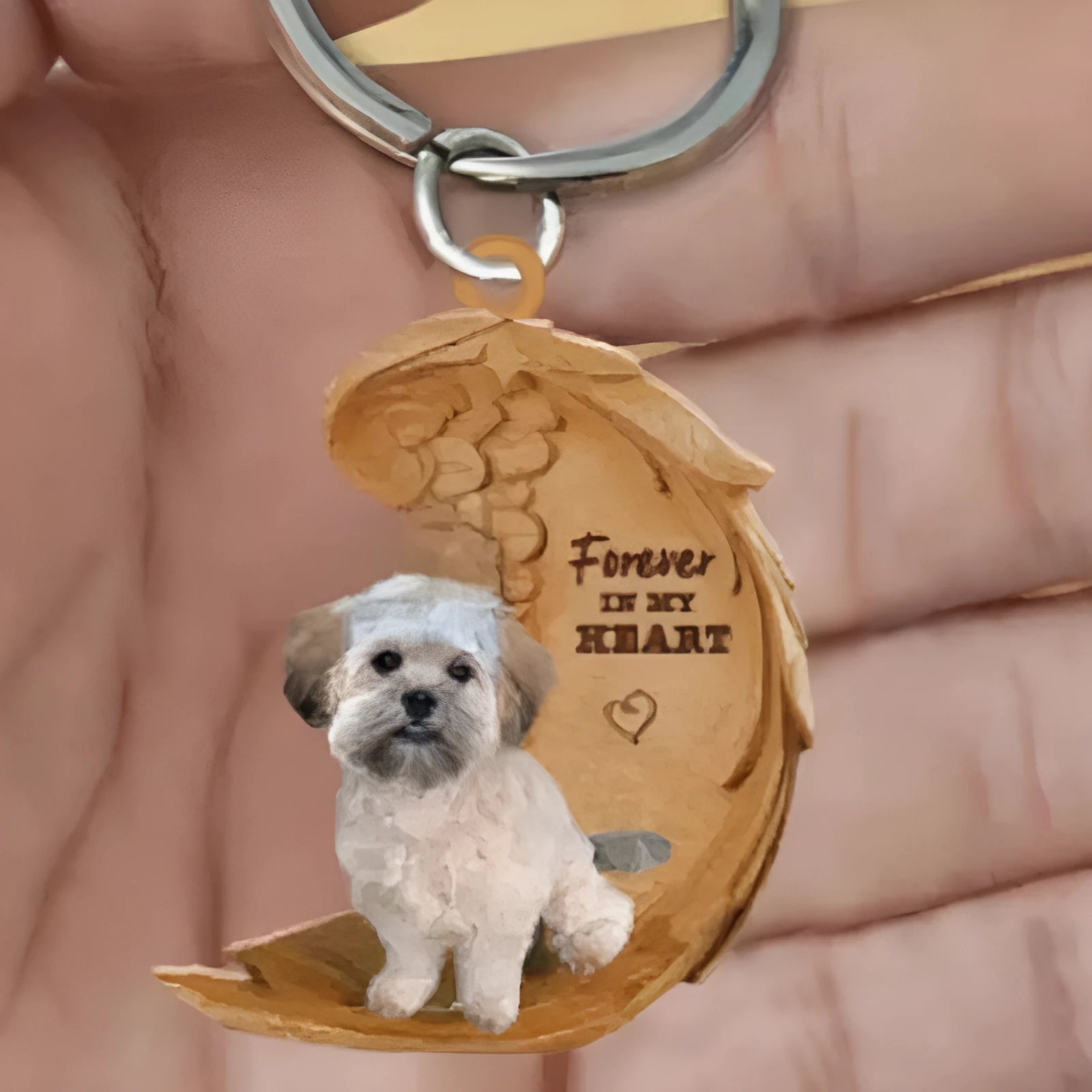 Square acrylic dog car hanging ornament measuring 9cm for interior decoration