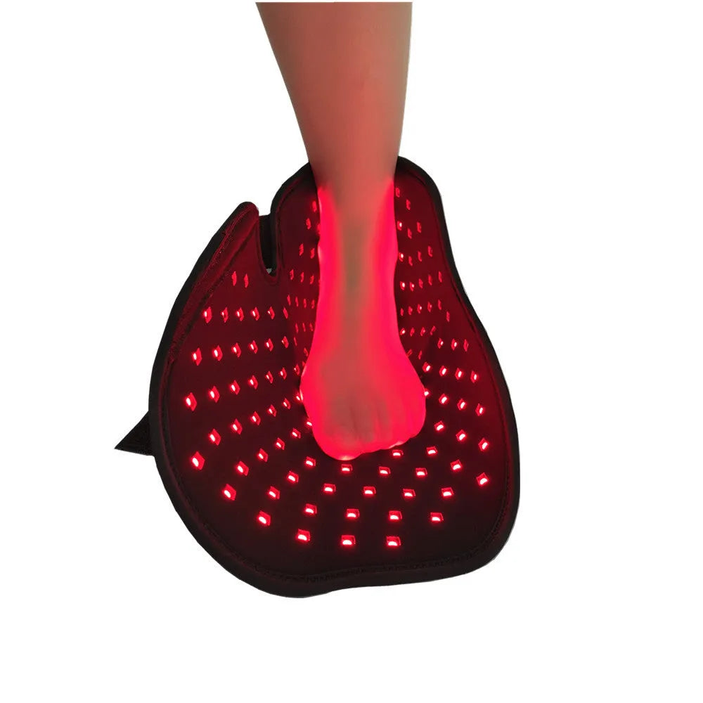 Red light therapy slippers in black with plug cord for home phototherapy foot recovery