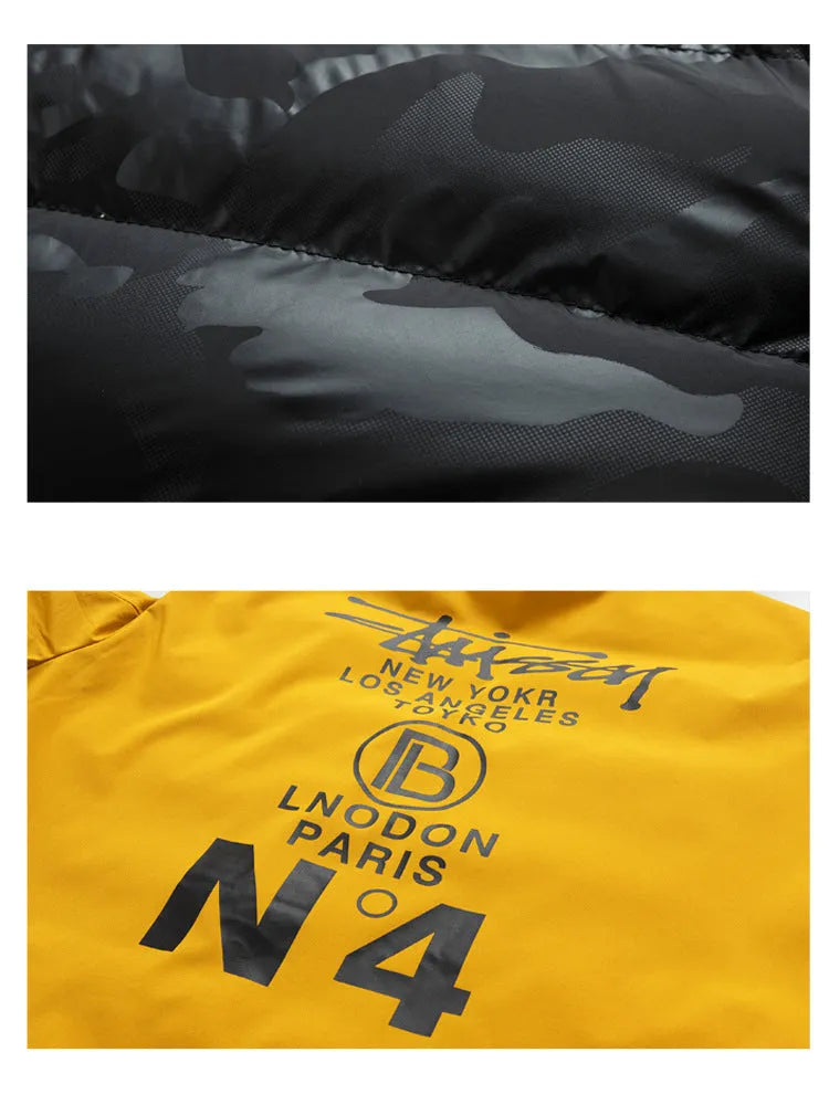 Men's double-sided casual coat in black or navy blue, polyester, Korean style, sizes M-2XL.