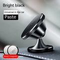 Shiny black magnetic car phone holder with alloy construction and dashboard adhesive mount