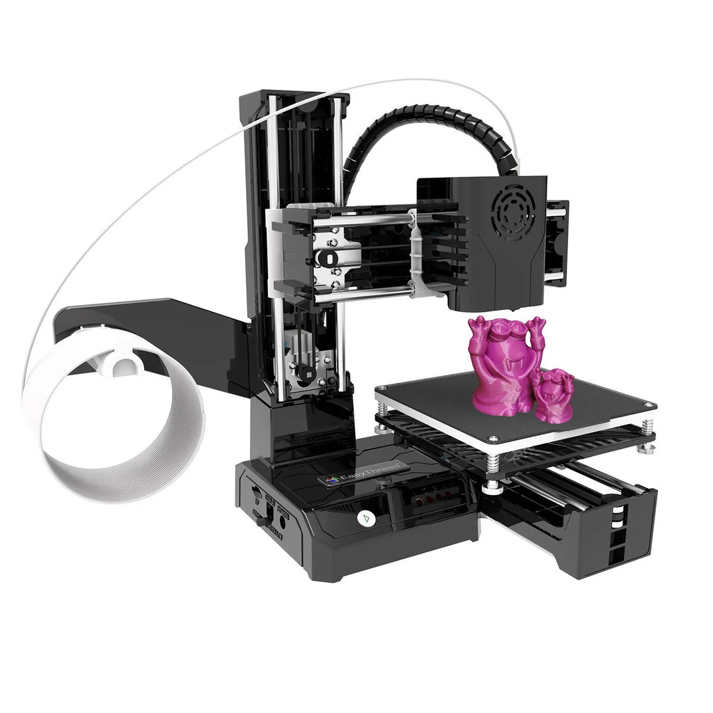 K9 Mini 3D printer in black or blue colour with compact 100mm build area for educational toy printing