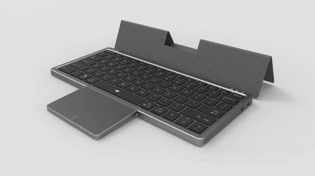 Three-in-one wireless Bluetooth keyboard with leather sheath stand in black/grey, silver/white or pink/white hardcover