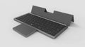 Three-in-one wireless Bluetooth keyboard with leather sheath stand in black/grey, silver/white or pink/white hardcover