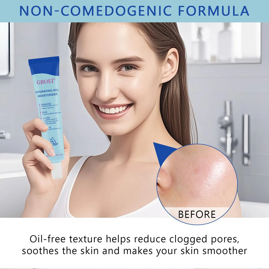 50ml tube of hyaluronic acid moisturising facial gel for skin hydration