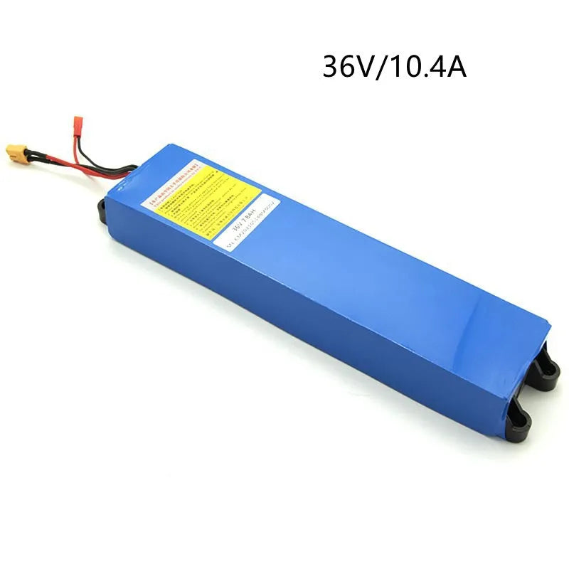 36V lithium battery pack for electric scooters with three capacity options displayed