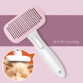 Automatic pet hair removal comb for dogs and cats in blue, grey, green, or pink colour