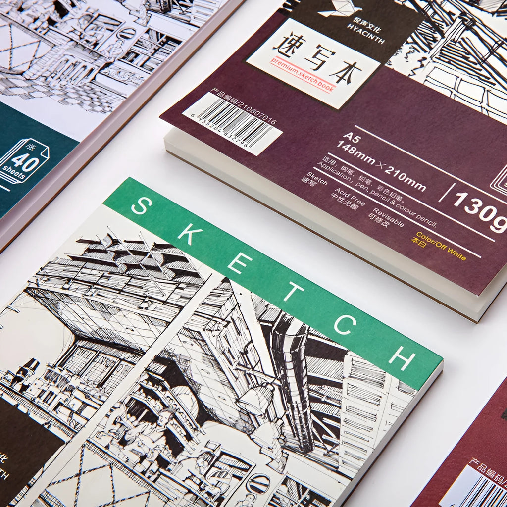 Artist sketchbook with coil binding and colour lead drawing paper in A4 size