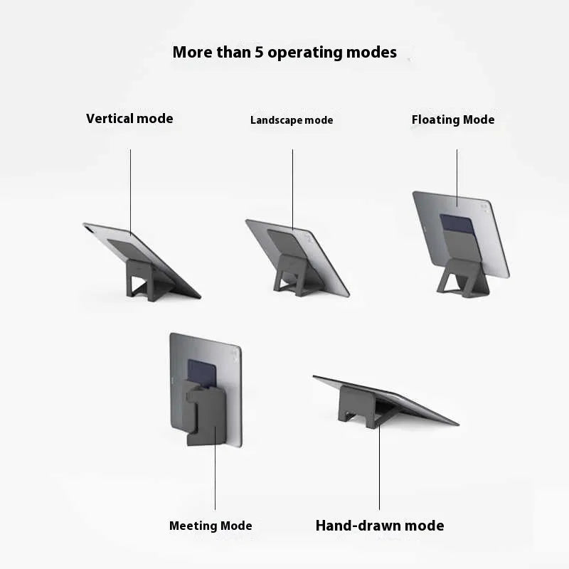 Multi angle lightweight folding magnetic flat bracket for 9.7-13 inch tablet in Oxford dark black with suction cup mount