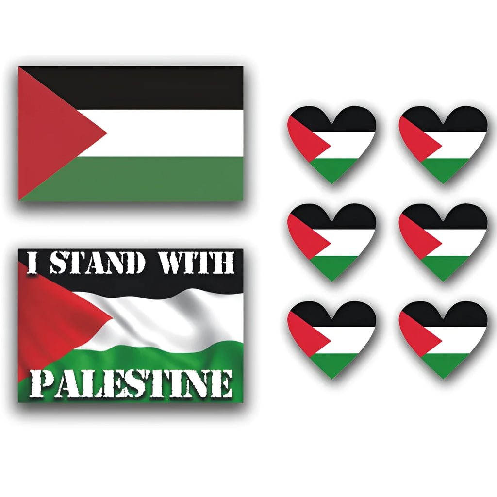 Palestinian flag car window sticker decal on vehicle glass