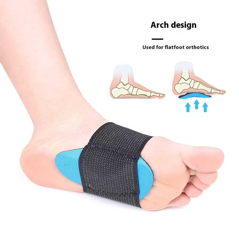 Blue elastic bandage foot pad for arch support, adult and children sizes available