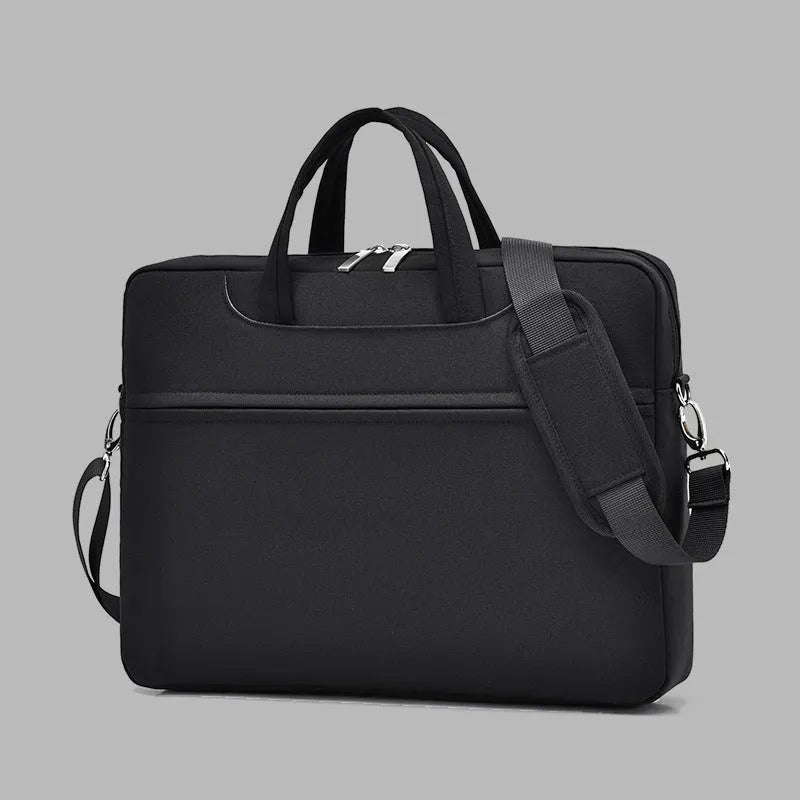 Men's large capacity Oxford cloth laptop bag in gray with burden reduction design, fits 15.6 inch laptop