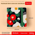 Feiluniao handmade fabric watercolour notebook with cotton paper, 185mm long, shown in a cover design option.