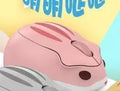 Hamster wireless Bluetooth mute mouse in grey, pink and yellow colour options showing compact design