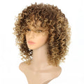 Front lace headband wig with long curly light gold high temperature silk hair