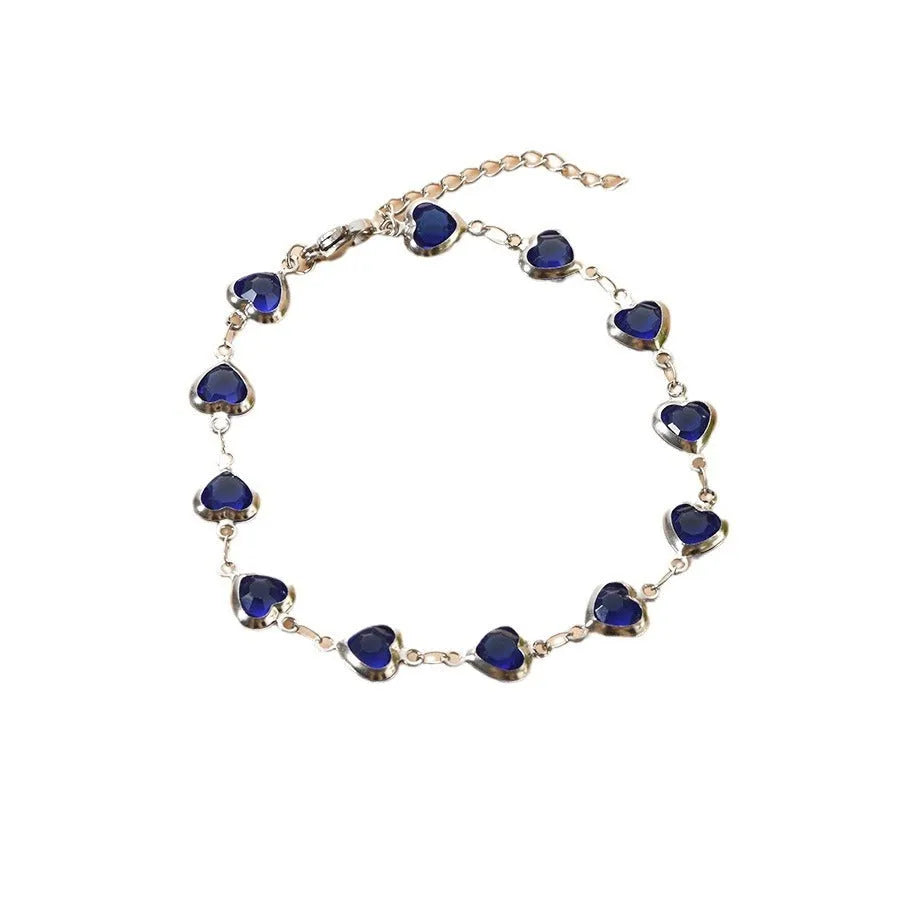 Unisex geometric heart bracelet in stainless steel with colourful electroplated finish