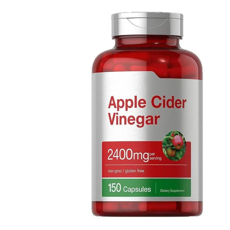 Bottle of 150 apple vinegar health capsules dietary supplement tablets