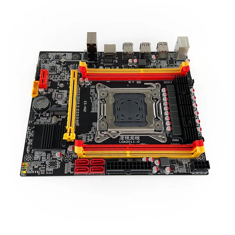 X79-VG2 desktop motherboard with LGA 2011 CPU socket, DDR3 slots, PCIe 16X, and M.2 connector.