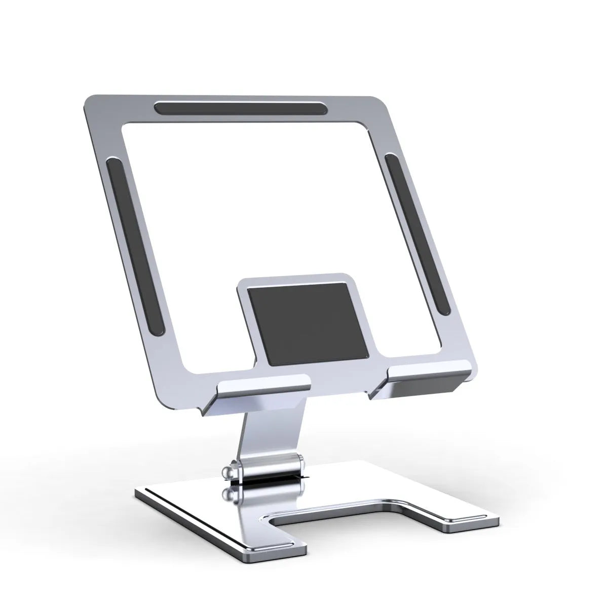 Flat desktop multi-angle foldable rotating metal bracket for notebook laptop stand in black