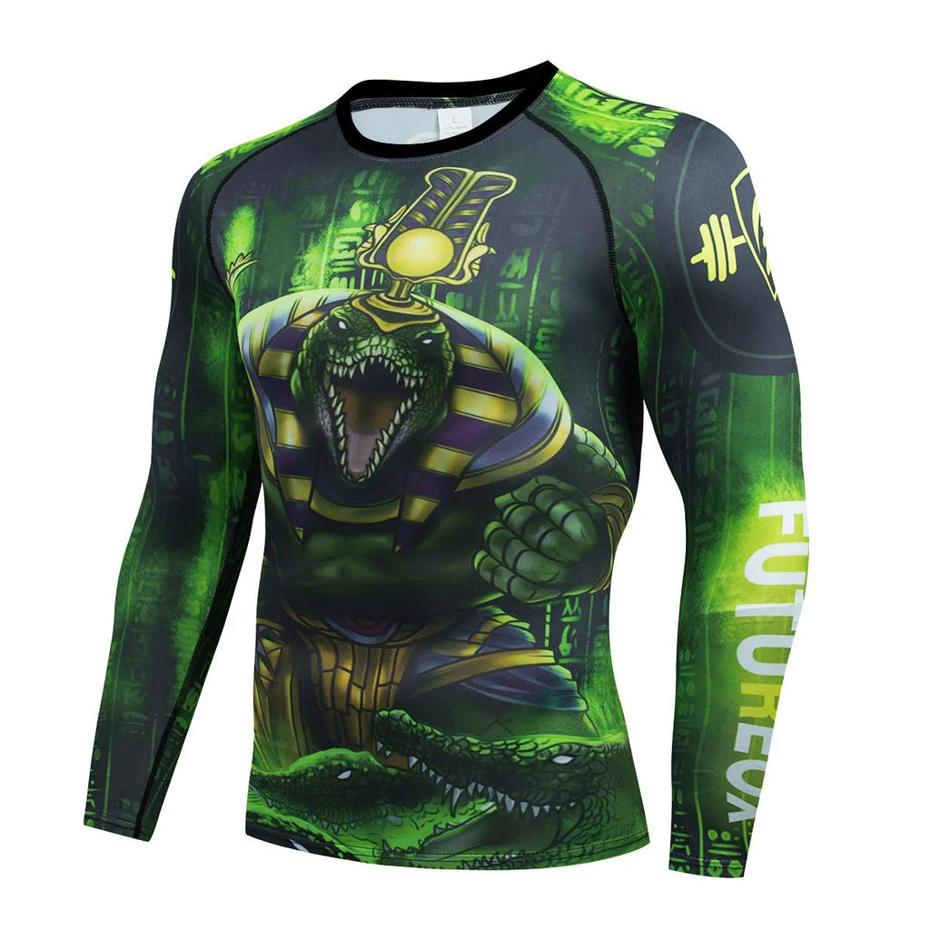 Men's slim-fit long sleeve sports top and trousers set in dark colour for outdoor fitness.
