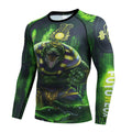 Men's slim-fit long sleeve sports top and trousers set in dark colour for outdoor fitness.