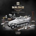 Anti-tank half-track tracked armored vehicle building block model with plastic blocks for boys aged 7-14