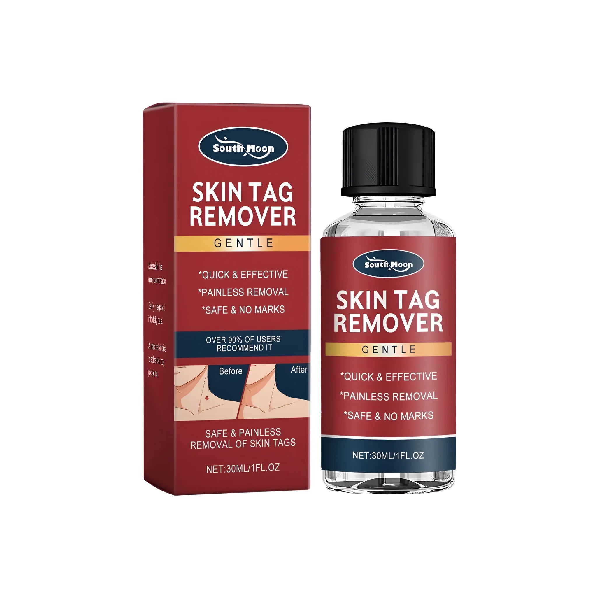 30ml bottle of skin care liquid with tocopherol, mint, and aloe for body application.