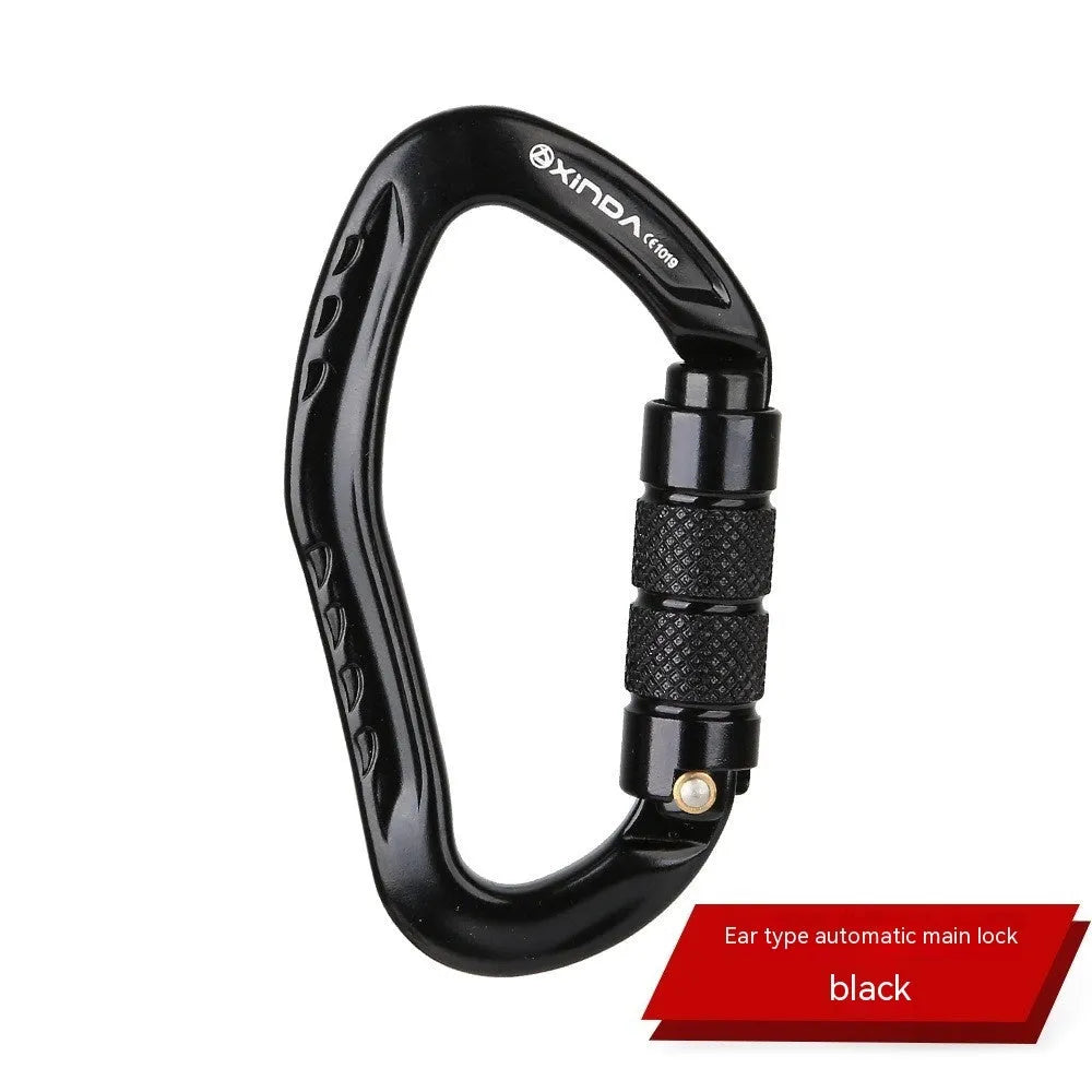 Automatic lock climbing carabiner in five colour options for rock climbing gear