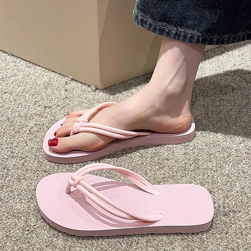 Women's casual flip flops with PVC non-slip sole in multiple colour options