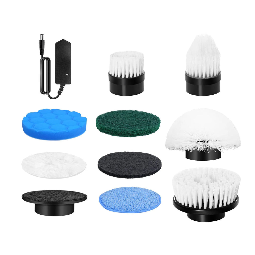 White lithium rechargeable handheld cleaning ball with cleaning brush attachment