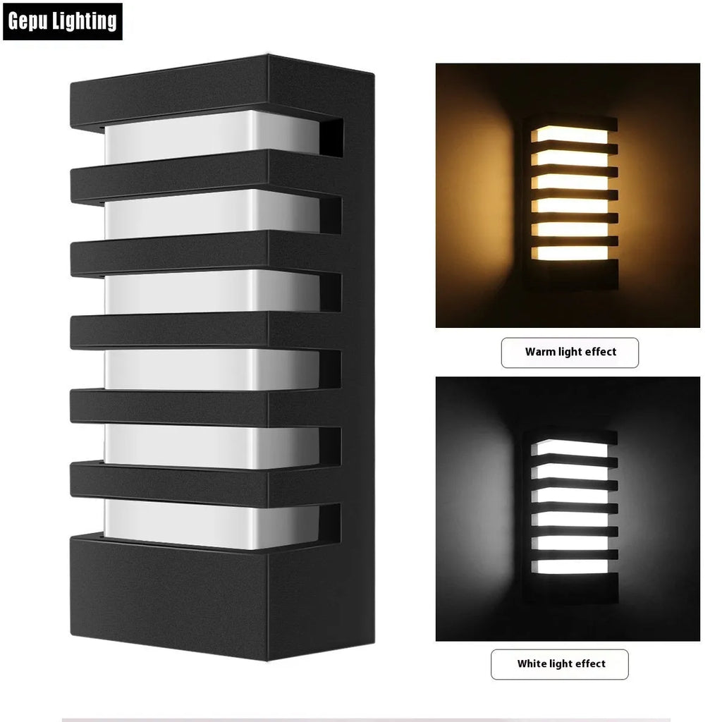 Modern minimalist outdoor wall lamp with aluminium alloy shell for garden or patio mounting