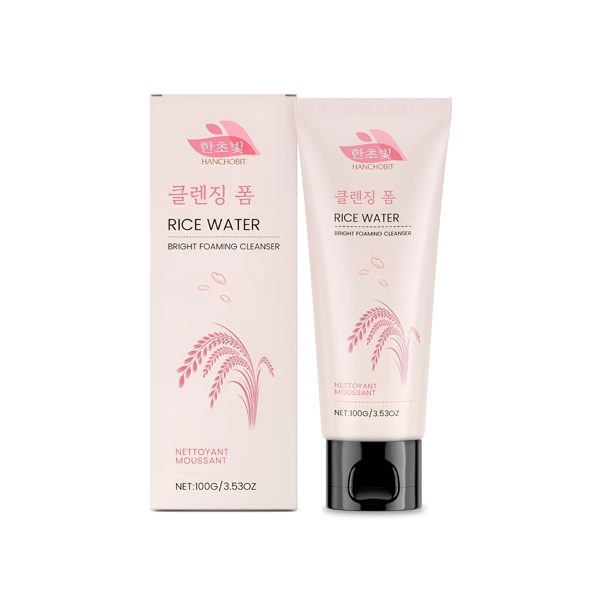 100g bottle of Rice Water Bright Foaming Cleanser for the face.