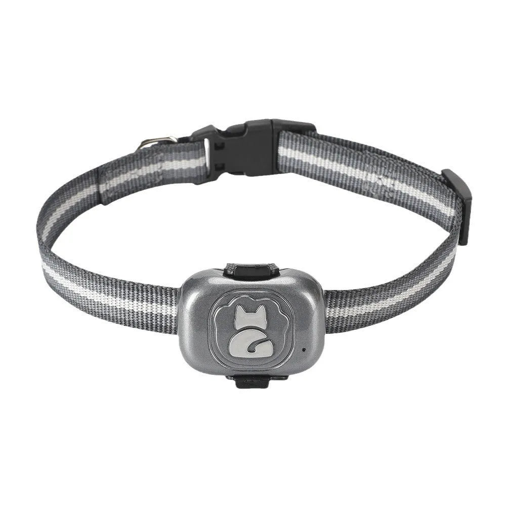 Black pet GPS locator device with hanging rope for collar attachment