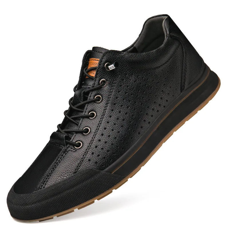 Men's white and black breathable trainers with 6cm heel in six seasonal variations