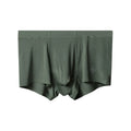 Men's seamless modal underwear in mid-waist fit, shown in green colour.