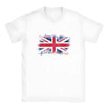Men's white short sleeve top with 3D digital print, round neck and loose pullover fit, sizes S-3XL
