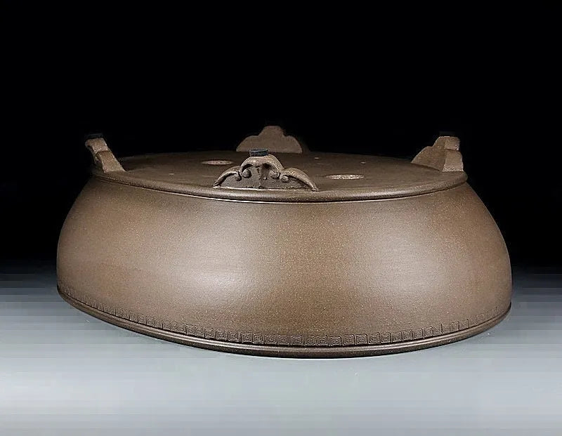 Handmade oval purple sand flowerpot measuring 50cm length for flowers and green plants