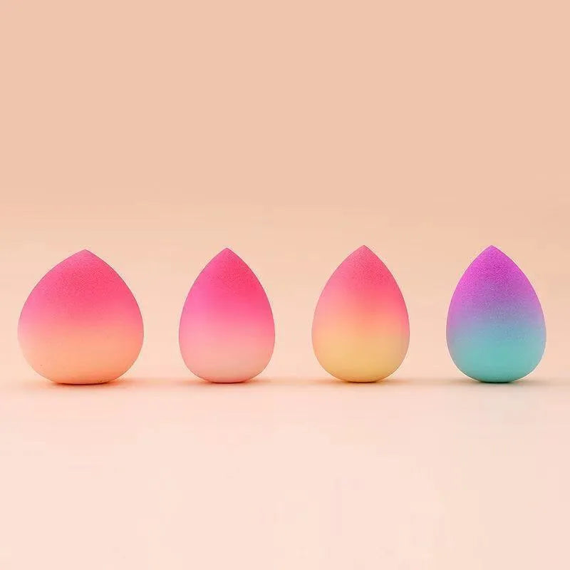 Makeup sponge egg with hydrophilic non-latex sponge and drying rack in gradient powder colour
